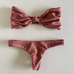 Mikoh Dusty Rose Bandeau Bikini